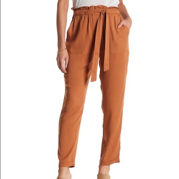 Sienna Sky Pants - Sienna sky paper bag waist pants